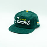 Unisex Denver Summit Green Cord Script Hat