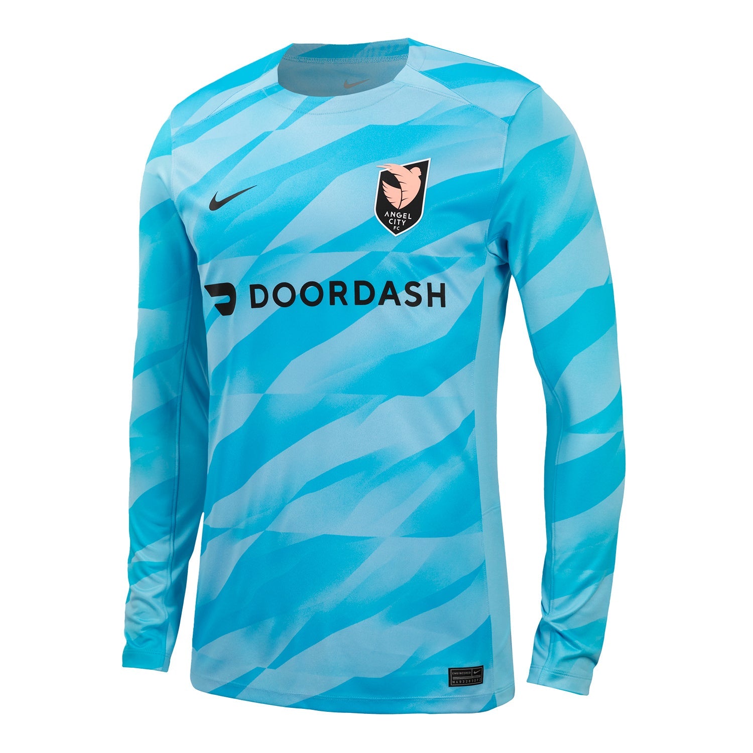Unisex Nike 2024 Angel City FC Replica Blue Goalkeeper Jersey -Angled Left View