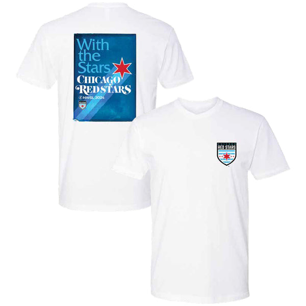 Unisex Chicago Red Stars 2024 Kickoff White Tee - Front and Back View