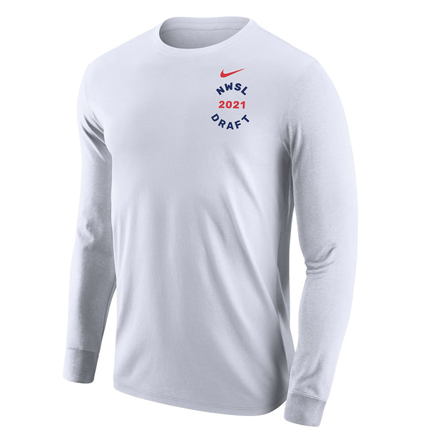 NWSL Long Sleeve Draft Tee in White - Front View