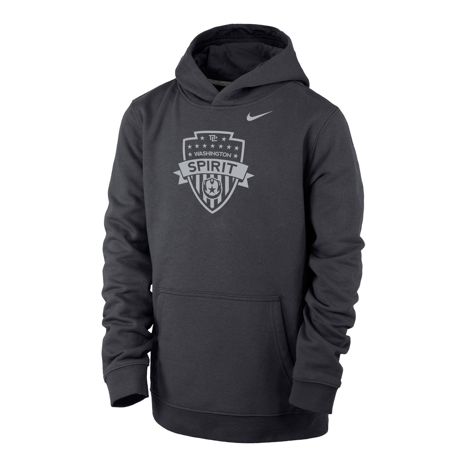 Youth Nike Washington Spirit Crest Grey Hoodie - Front View