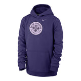 Youth Nike Racing Louisville FC Crest Purple Hoodie - Front View