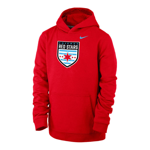 Youth Nike Red Stars Crest Red Hoodie - Front View