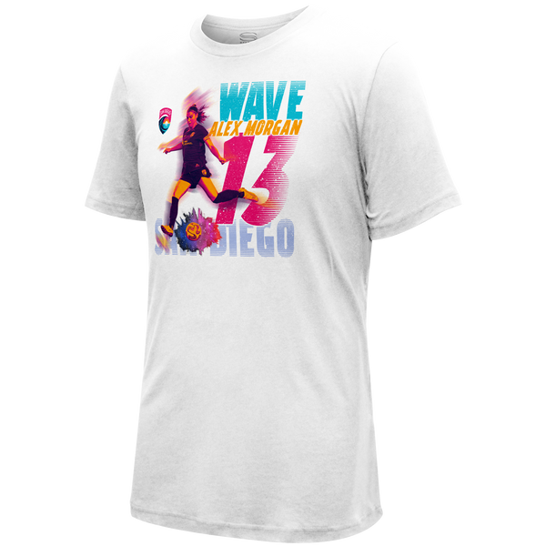 Unisex Stadium Essentials San Diego Wave FC Alex Morgan Action White Tee