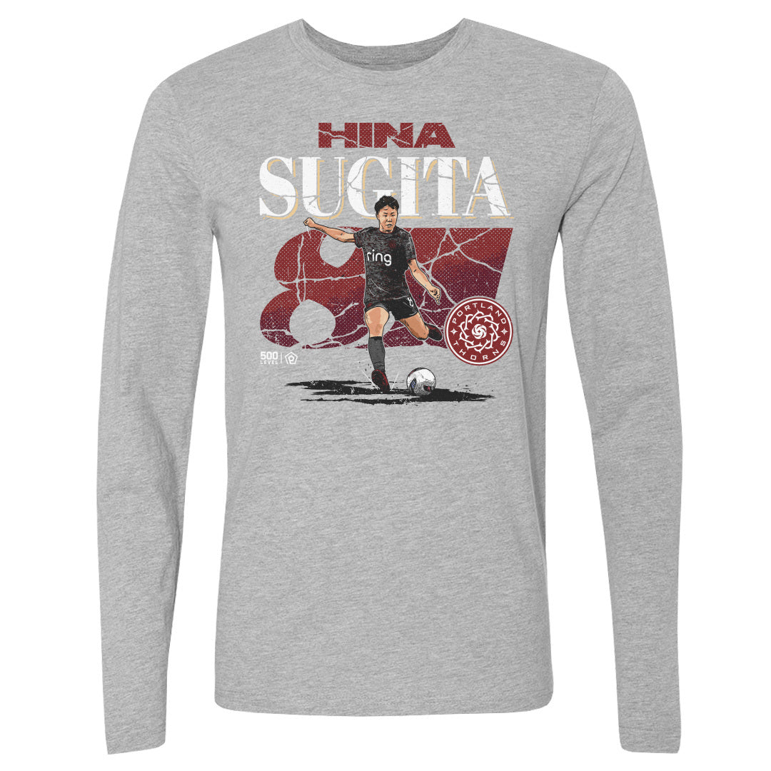 Unisex Portland Thorns Hina Sugita Cracked Number Long Sleeve Tee