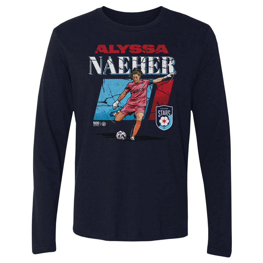 Unisex Chicago Stars Alyssa Naeher Cracked Number Long Sleeve Tee