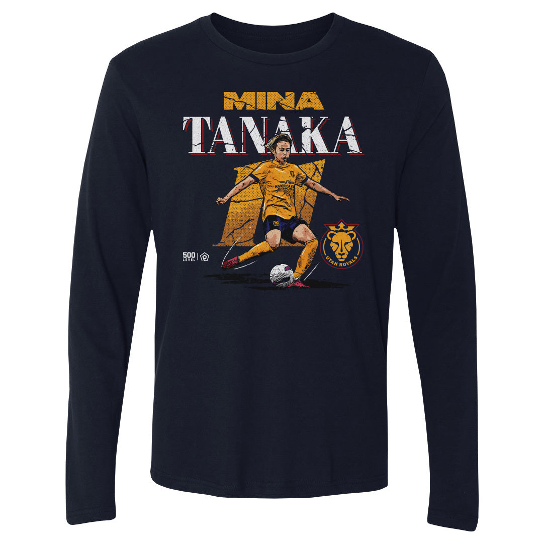 Unisex Utah Royals Mina Tanaka Cracked Number Long Sleeve Tee