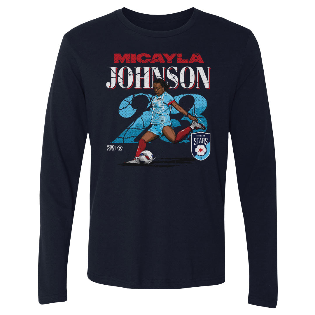Unisex Chicago Stars Micayla Johnson Cracked Number Long Sleeve Tee