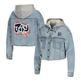 Women's Bay FC WEAR Cropped Denim Jacket - Front View