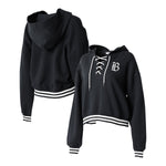 Women's Bay FC WEAR Cropped Black Hoodie - Front View