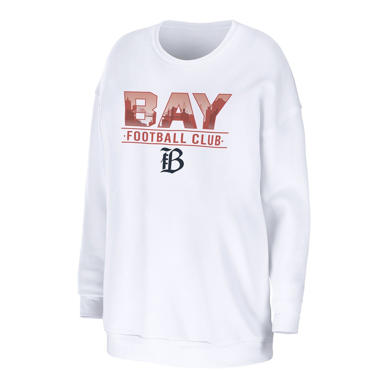 Women's Bay FC WEAR White Crewneck - Front View