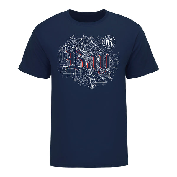 Unisex Bay FC Map Navy Tee