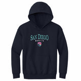 Youth San Diego Wave Navy Arched Wordmark Hoodie