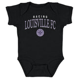 Infant Racing Louisville Black Arched Wordmark Onesie