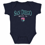 Infant San Diego Wave Navy Arched Wordmark Onesie