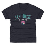 Youth San Diego Wave Navy Arched Wordmark Tee