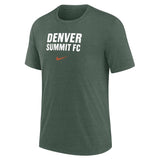 Unisex Denver Summit Nike Green Heather Tri Blend Tee
