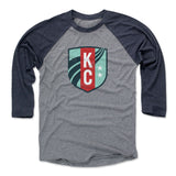 Unisex KC Current Gray Vintage Primary Logo Raglan
