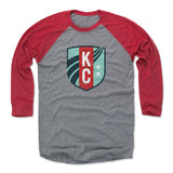 Unisex KC Current Gray Vintage Primary Logo Raglan