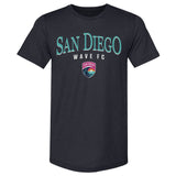 Unisex San Diego Wave Navy Arched Wordmark Slim-Fit Tee