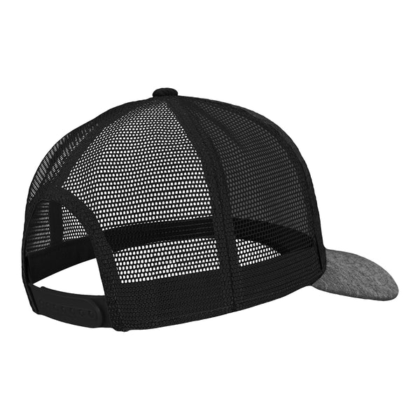 Adult Nike Angel City FC Grey Striped Trucker Hat - Back View