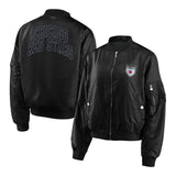 Women's Chicago Red Stars WEAR Black Bomber Jacket - Front View