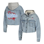 Women's Chicago Red Stars WEAR Cropped Denim Jacket - Front View