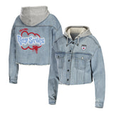 Women's Chicago Red Stars WEAR Cropped Denim Jacket - Front View