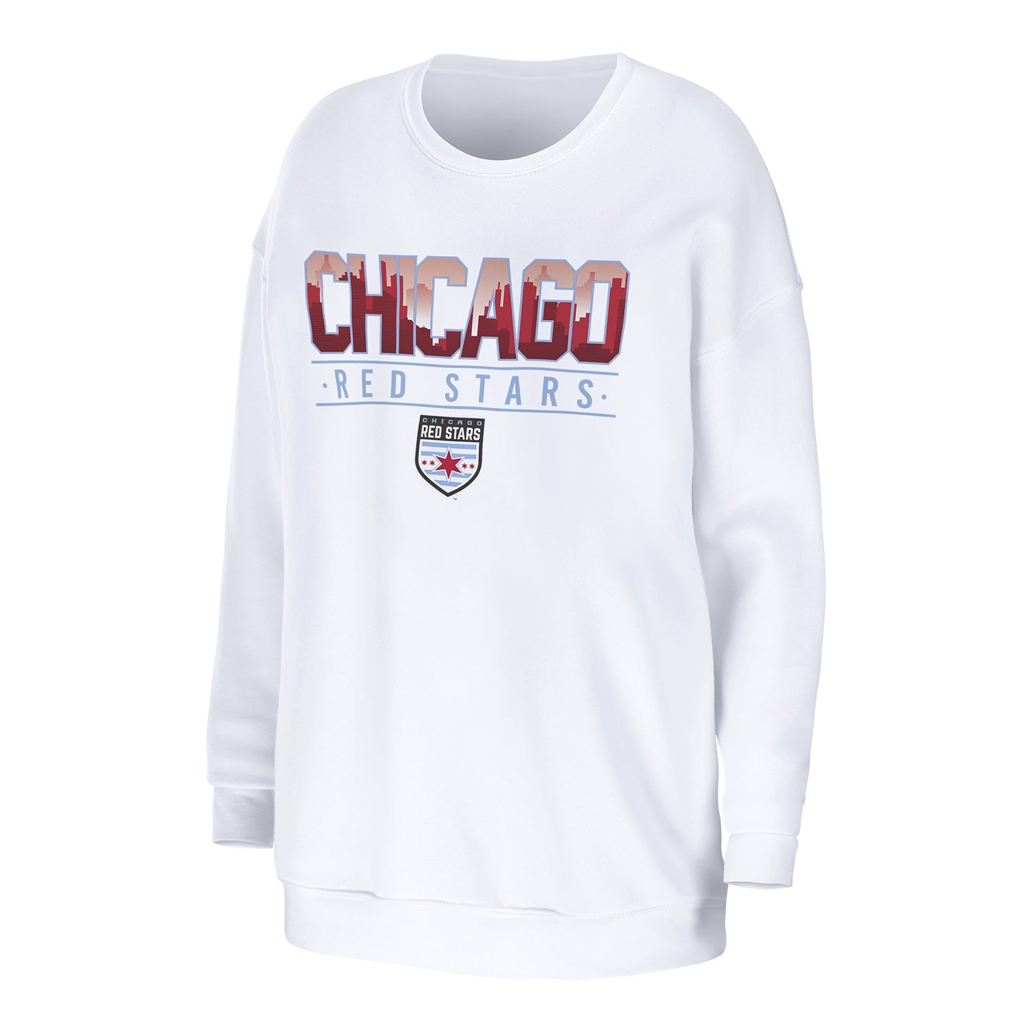 Women's Chicago Red Stars WEAR White Crewneck - Front View