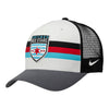 Adult Nike Chicago Red Stars Grey Striped Trucker Hat - Front View