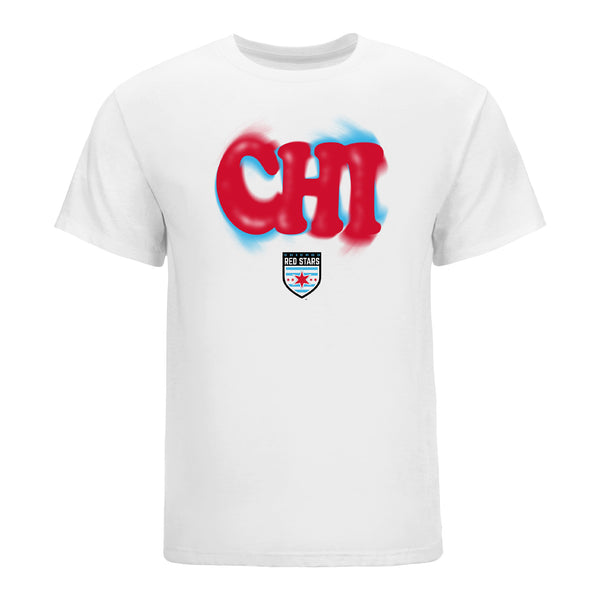 Unisex Chicago Red Stars Bubbly White Tee