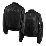 Women's NJ/NY Gotham WEAR Black Bomber Jacket - Front View