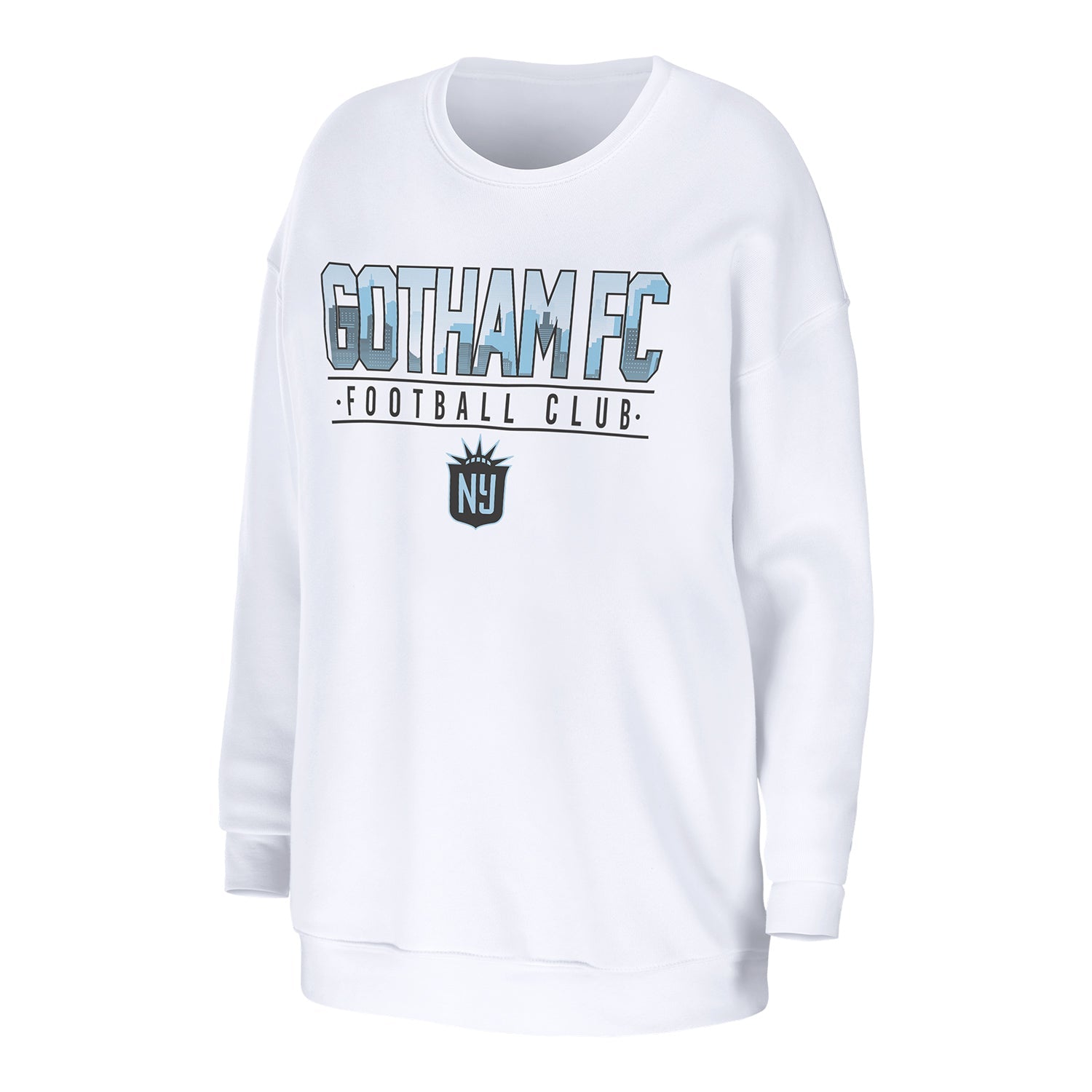 Women's NJ/NY Gotham WEAR White Crewneck - Front View