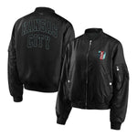 Women's KC Current WEAR Black Bomber Jacket - Front View