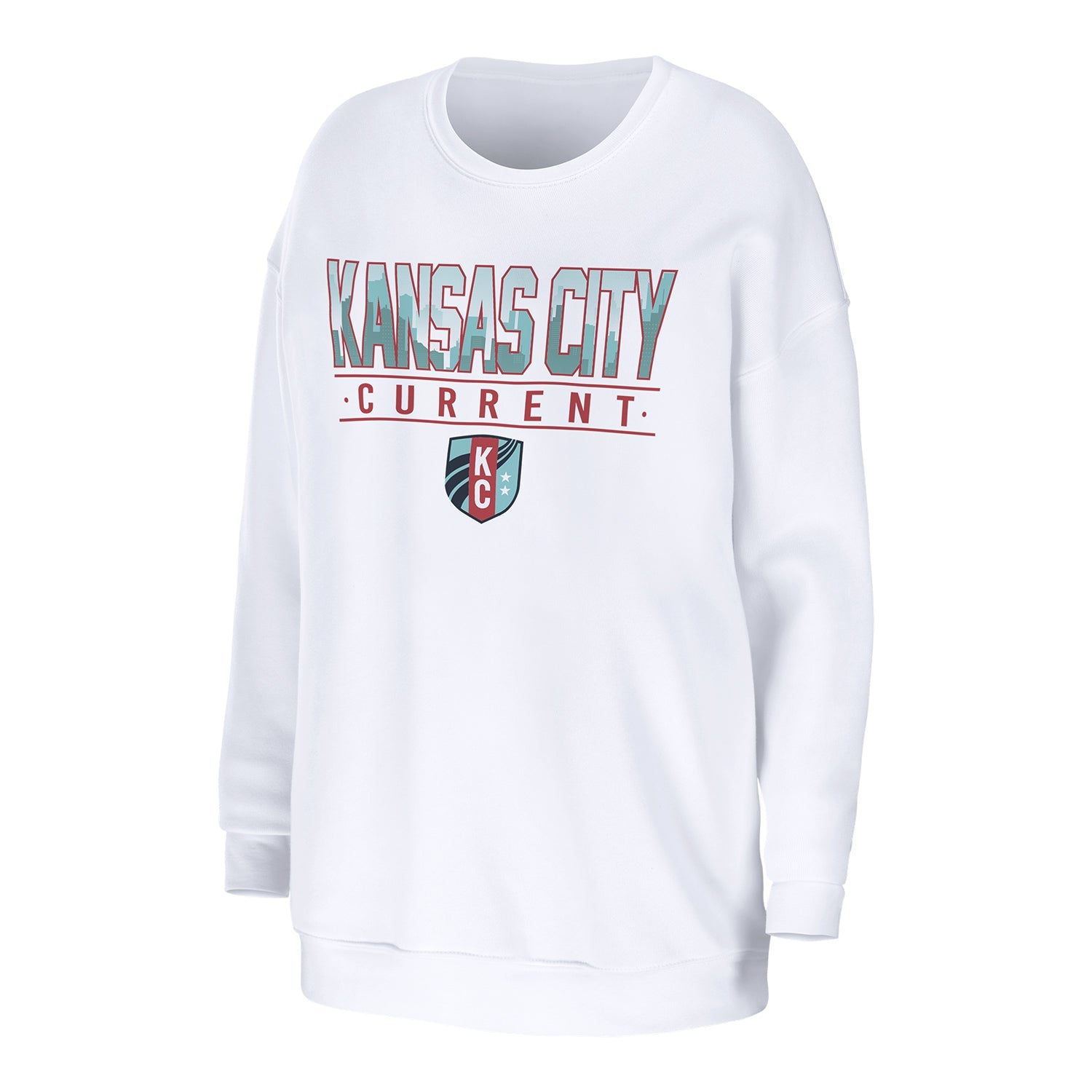 Women's KC Current WEAR White Crewneck - Front View