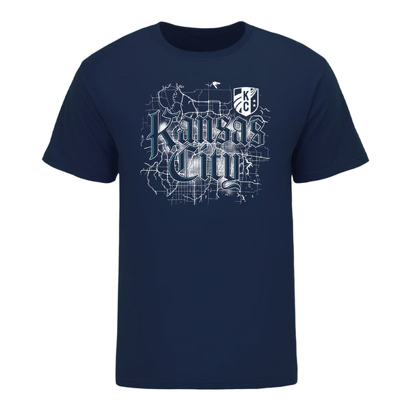 Unisex KC Current Map Navy Tee