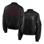 Women's NC Courage WEAR Black Bomber Jacket - Front View