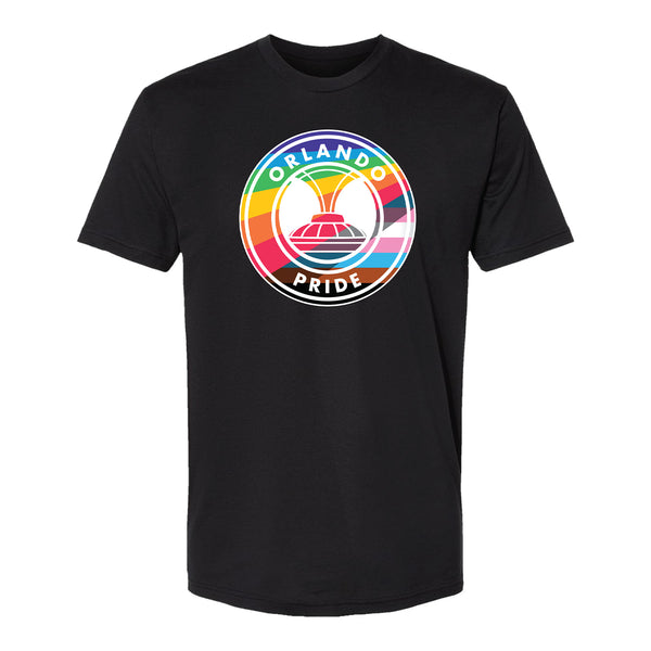 Unisex Orlando Pride Pride Crest Black Tee - Front View
