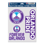 WinCraft Orlando Pride 3-Pack Stickers - Front View