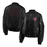 Women's Portland Thorns WEAR Black Bomber Jacket - Front View