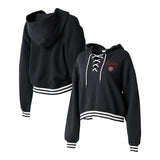 Women's Portland Thorns WEAR Cropped Black Hoodie - Front View