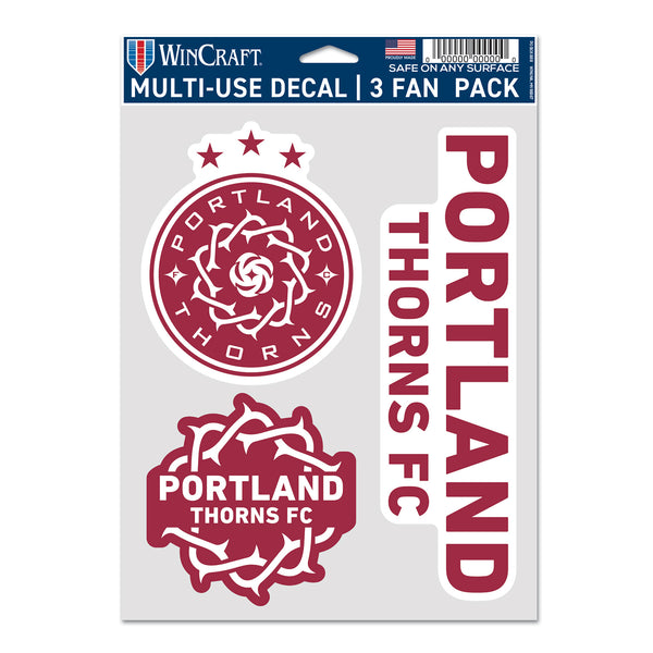 WinCraft Portland Thorns 3-Pack Stickers - Front View