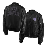 Women's Racing Louisville WEAR Black Bomber Jacket - Front View