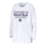 Women's Racing Louisville WEAR White Crewneck - Front View