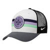 Adult Nike Racing Louisville FC Grey Striped Trucker Hat