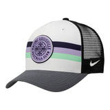 Unisex Racing Louisville Nike Grey Striped Trucker Hat