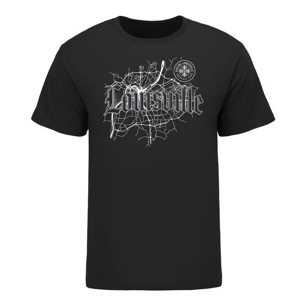 Unisex Racing Louisville Map Black Tee