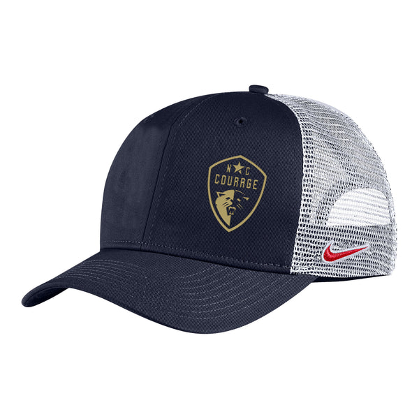 Adult Nike NC Courage Trucker Black Hat - Front View