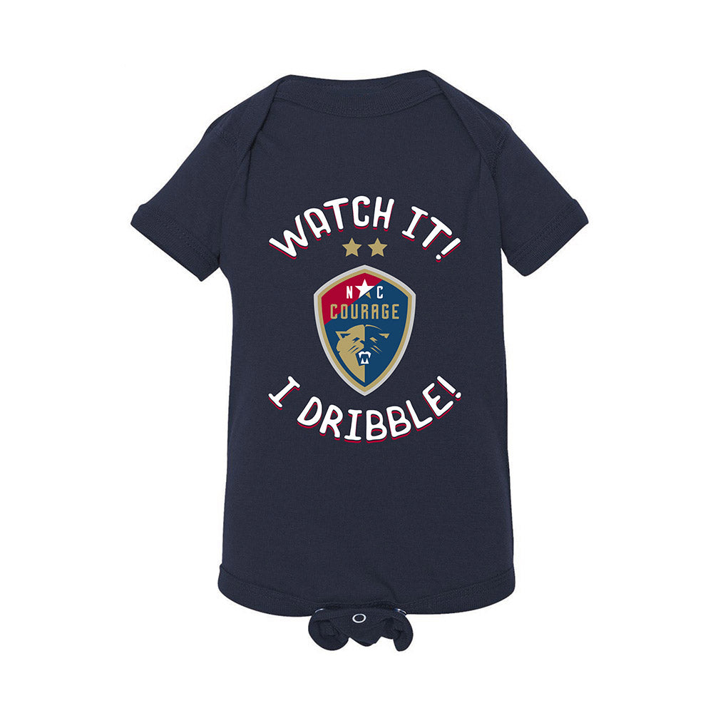 North Carolina Courage Onesie in Navy - Front View