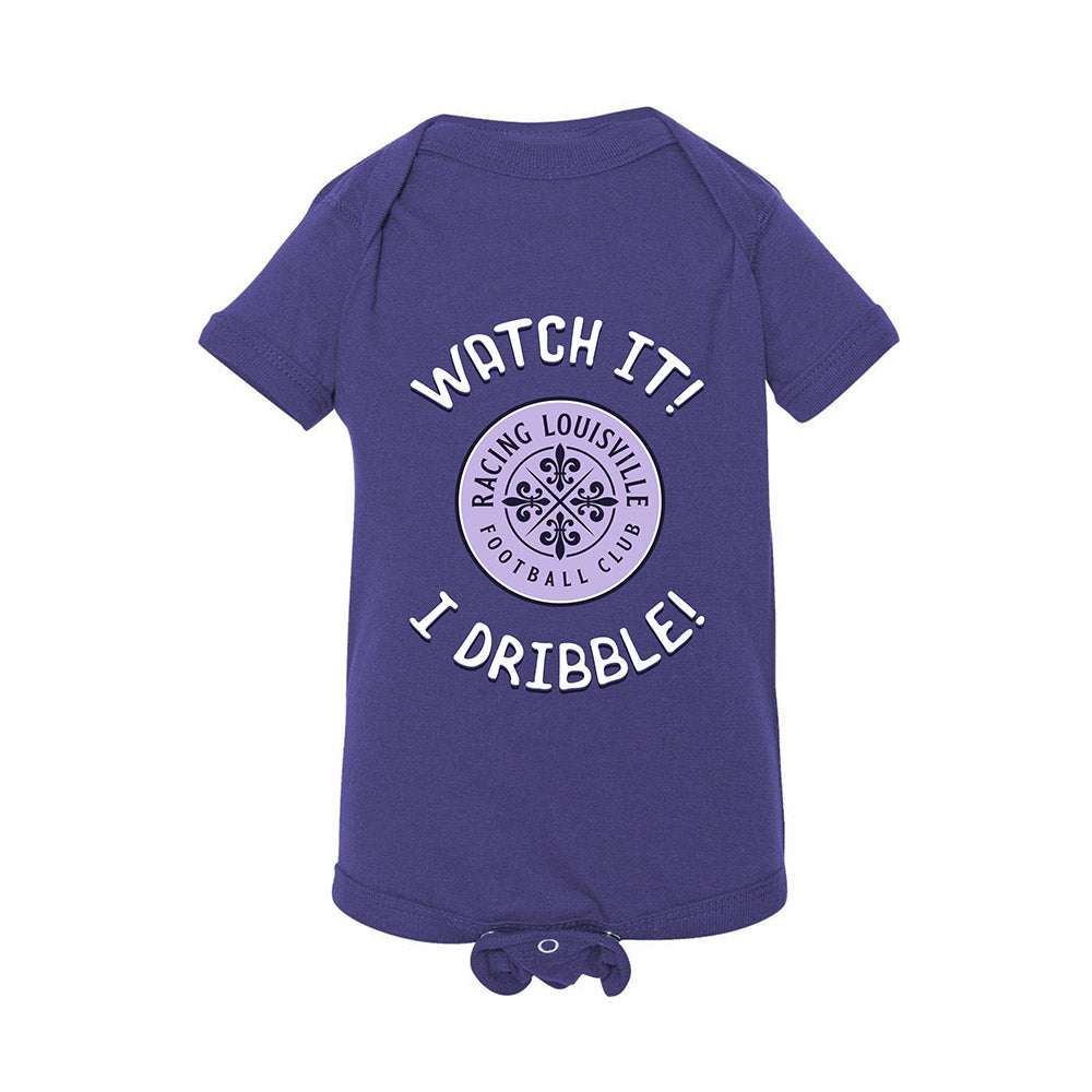 Racing Louisville FC Onesie in Purple - Front View